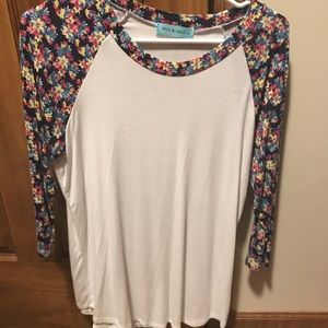 Baseball floral tee